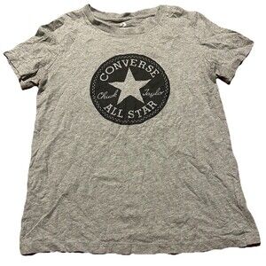 Converse Chuck Taylor All Star Gray Graphic T-Shirt Juniors Small Classic Fit